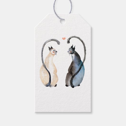 Twee katten in liefde cadeaulabel (Voorkant)
