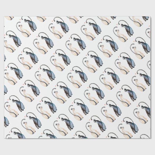 Twee katten in liefde cadeaupapier (Vlak)