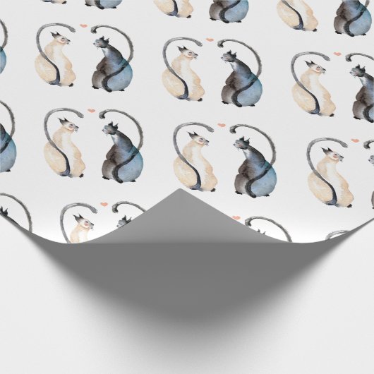 Twee katten in liefde cadeaupapier (Hoek)