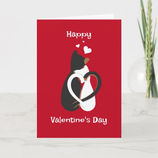 Twee katten in liefde gevouwen vakantiedag Kaart (Voorkant)