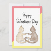 Twee katten in liefde - Happy Valentine's Day Card Feestdagenkaart (Voorkant)