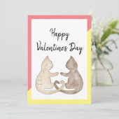 Twee katten in liefde - Happy Valentine's Day Card Feestdagenkaart (Staand voorkant)