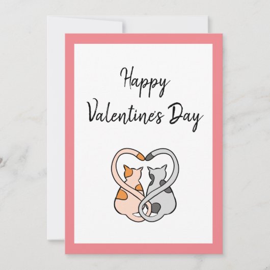 Twee katten in liefde - Happy Valentine's Day Card Feestdagenkaart (Voorkant)