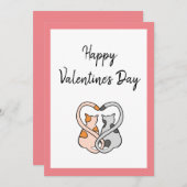 Twee katten in liefde - Happy Valentine's Day Card Feestdagenkaart (Voorkant / Achterkant)