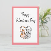 Twee katten in liefde - Happy Valentine's Day Card Feestdagenkaart (Staand voorkant)