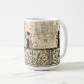 Twee katten in liefde koffiemok (Voorkant rechts)