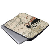Twee katten in liefde laptop sleeve (Voorkant onderkant)