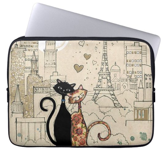 Twee katten in liefde laptop sleeve (Voorkant)