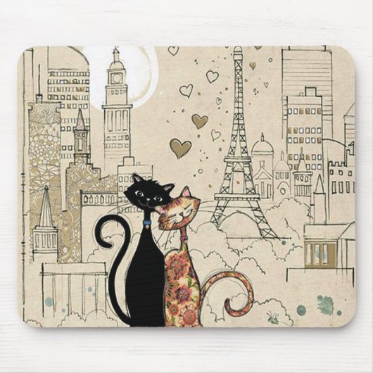 Twee katten in liefde muismat (Voorkant)