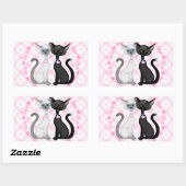 Twee katten in liefde rechthoekige sticker (Vel)