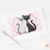 Twee katten in liefde rechthoekige sticker (Envelop)
