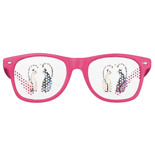 Twee katten in liefde retro zonnebril (Voorkant)
