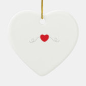 Twee katten in liefde, rood, zwart, hart keramisch ornament (Achterkant)