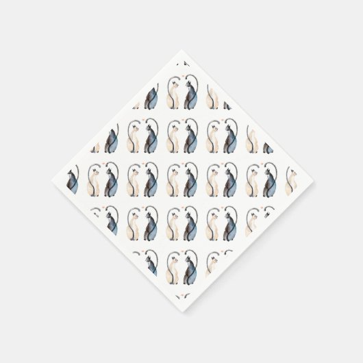 Twee katten in liefde servetten (Hoek)