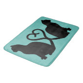 Twee katten in liefde Silhouette Bad Mat (Gekanteld)