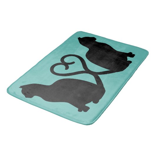 Twee katten in liefde Silhouette Bad Mat (Gekanteld)