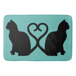 Twee katten in liefde Silhouette Bad Mat