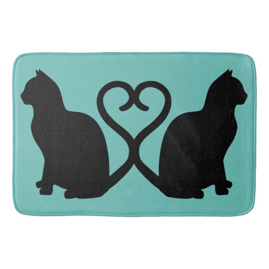 Twee katten in liefde Silhouette Bad Mat (Voorkant)