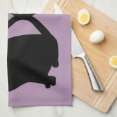 Twee katten in liefde Silhouette Keuken Handdoek (Quarter Fold)