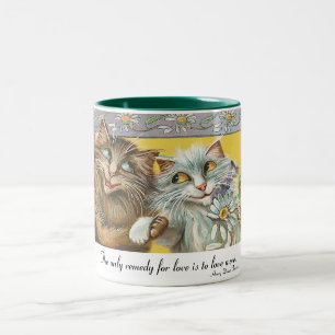 Twee katten in liefde tweekleurige koffiemok