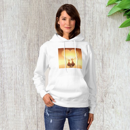 Twee Katten In Liefde Vrouwen Hoodie