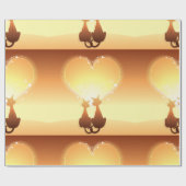 Twee katten in liefdespapier cadeaupapier (Vlak)