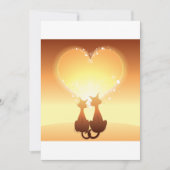 Twee katten in liefdesuitnodigingen kaart (Voorkant)