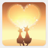 Twee katten in verliefde Stickers (Voorkant)