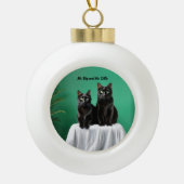 Twee katten keramische bal ornament (Voorkant)