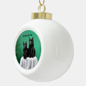 Twee katten keramische bal ornament (Rechts)
