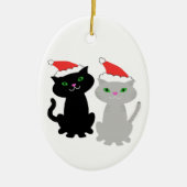 Twee Katten kerstversiering Keramisch Ornament (Voorkant)