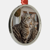 Twee katten knuffelen metalen ornament (Rechts)
