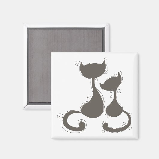 Twee katten magneet (Voorkant / Achterkant)