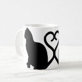 Twee katten maken een hart silhouet koffie Mok (Voorkant links)