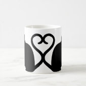 Twee katten maken een hart silhouet koffie Mok (Center)