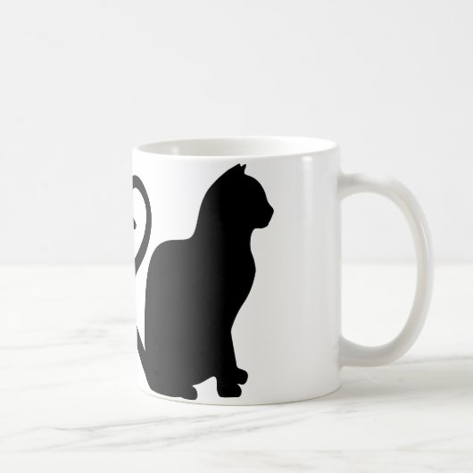 Twee katten maken een hart silhouet koffie Mok (Rechts)