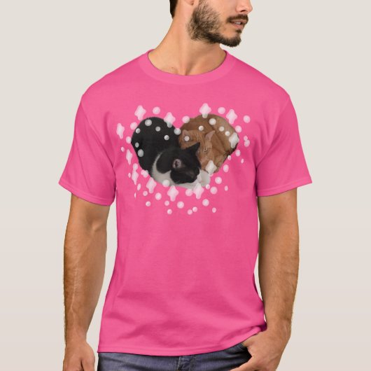 Twee katten maken hart t-shirt (Voorkant)