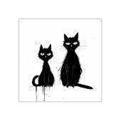 Twee Katten - Maple Wood Art Stamp Rubberstempel (Afrduk)
