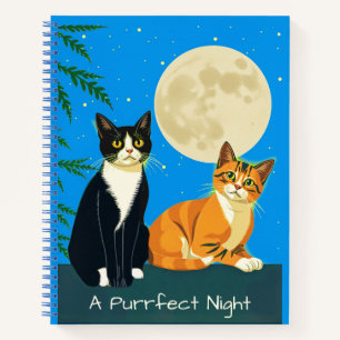 Twee katten onder de Volle Maan Dagboek Notitieboek