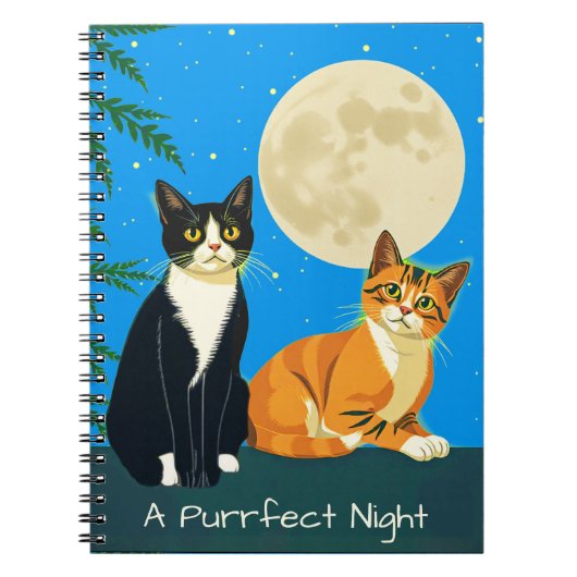 Twee katten onder de volle maan notitieboek (Voorkant)