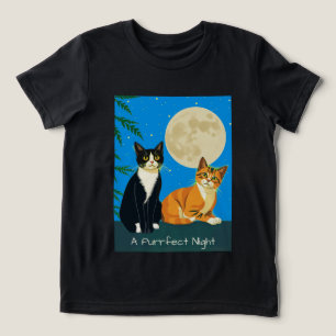 Twee katten onder de volle maan Tri-Blend shirt