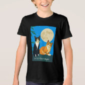 Twee katten onder de volle maan Tri-Blend shirt (Voorkant)