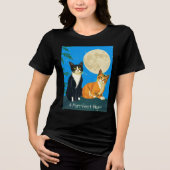 Twee katten onder de volle maan Tri-Blend shirt (Voorkant)