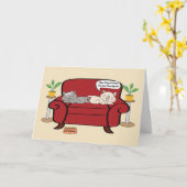 Twee katten op de Humor van de stoel Kaart (Gele Bloem)