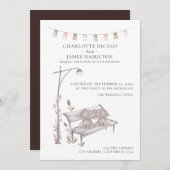 Twee katten op een Bench Animal Threadding Aankondiging (Voorkant / Achterkant)