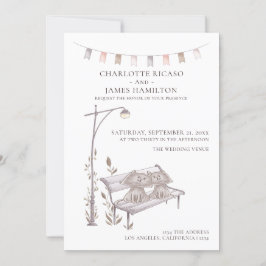 Twee katten op een Bench Animal Threadding Aankondiging