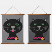 Twee katten poster paar hangend wandkleed (Dubbel)