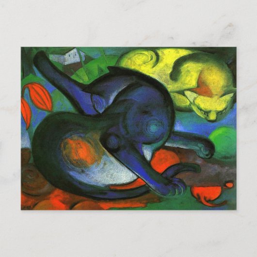 Twee katten schilderen briefkaart (Voorkant)