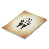 Twee katten silhouet notitieblok (Linkerzijde)