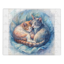Twee katten slapen vredig samen